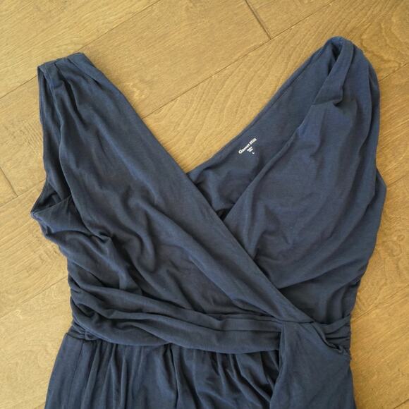 Garnet Hill Cross-Pleated Knit Dress Navy Size‎ Large - Picture 4 of 4